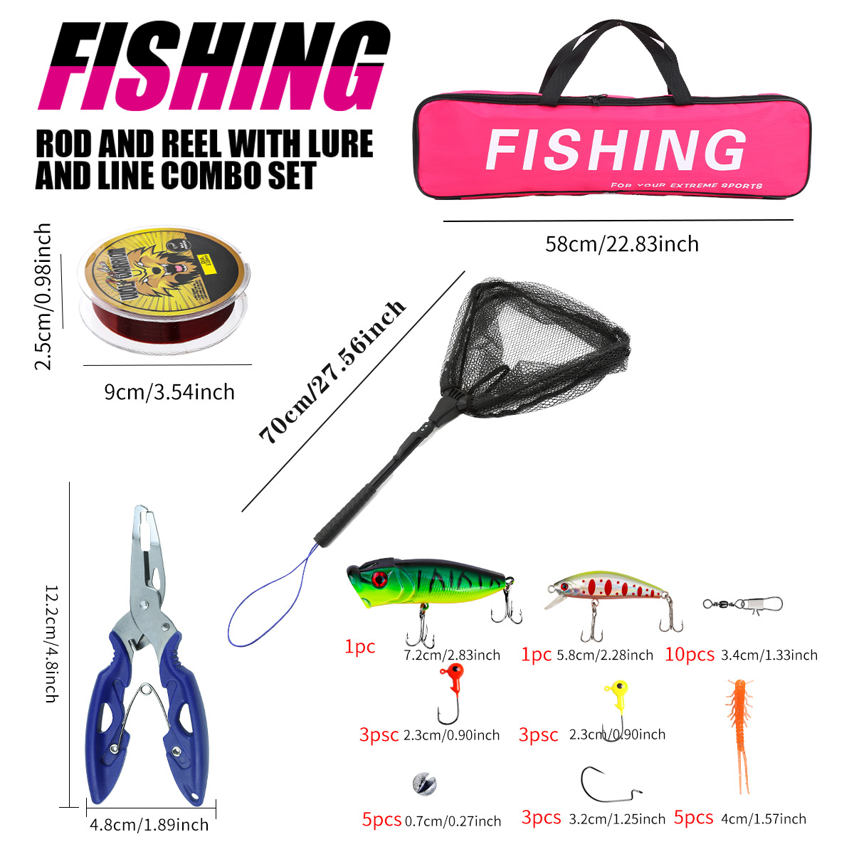 Angelruten-Set Komplettset mit – Fishing Rod Spinning Bewertung und Preis
